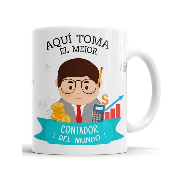 Taza Aquí Toma El Mejor Contador – Cerámica - Imagen 3