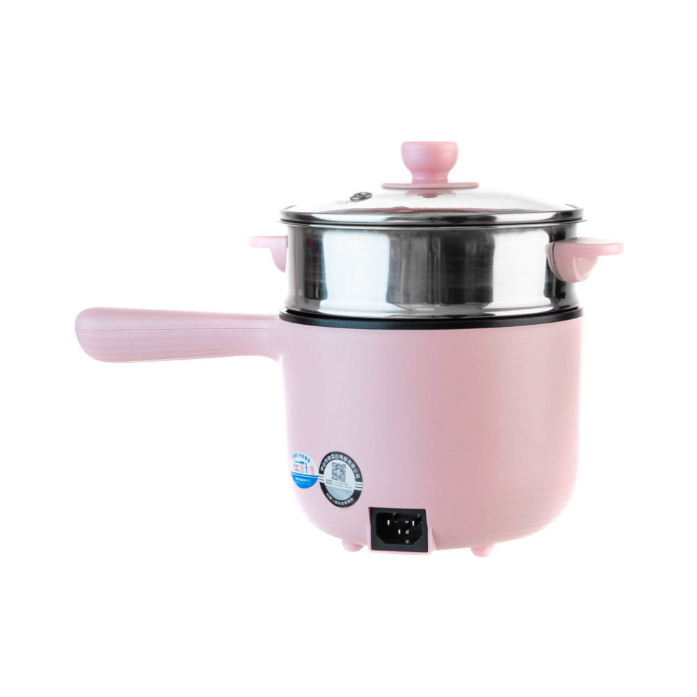 AOLINGE Olla Eléctrica Multif. – Vaporera y Mango – 1.2 L – Rosado – Teflón - Imagen 3
