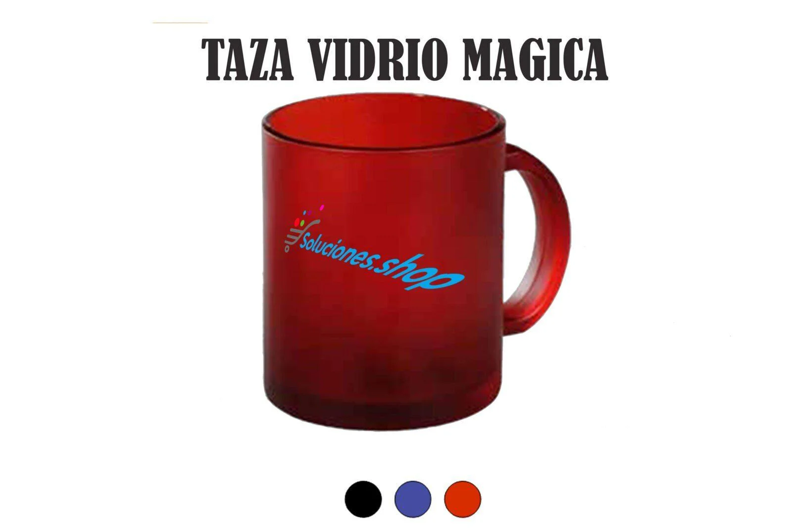 Taza de vidrio mágica, Negra, Azul o Roja│Articulo Personalizado - Imagen 4