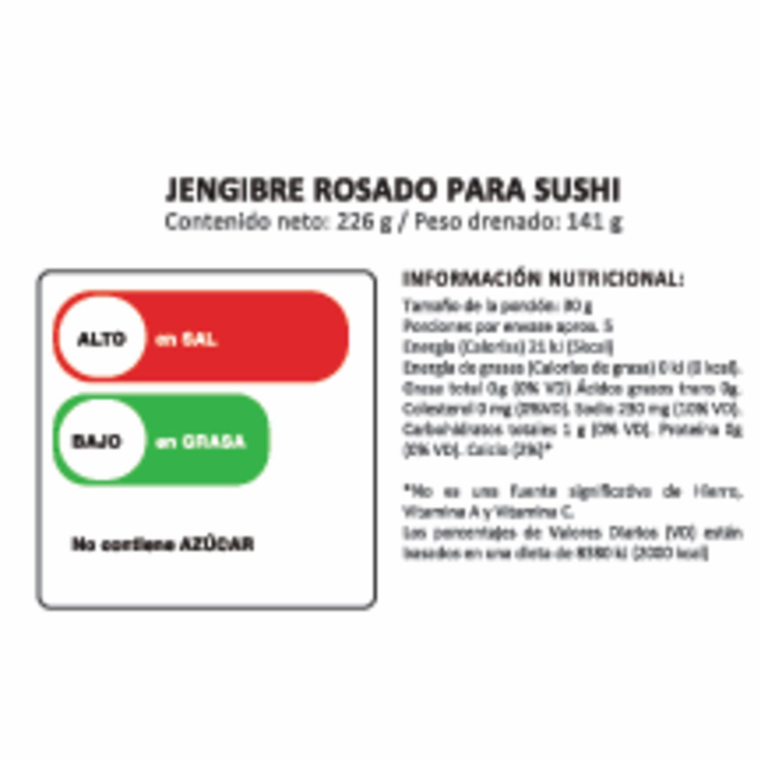 Jengibre rosado Encurtido Para Sushi ICHIBAN 141 G - Imagen 3
