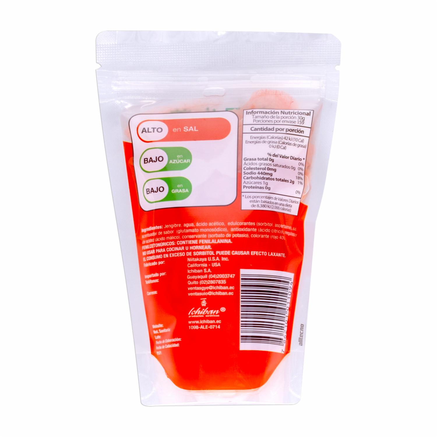 Jengibre rosado Encurtido Para Sushi ICHIBAN 141 G - Imagen 4