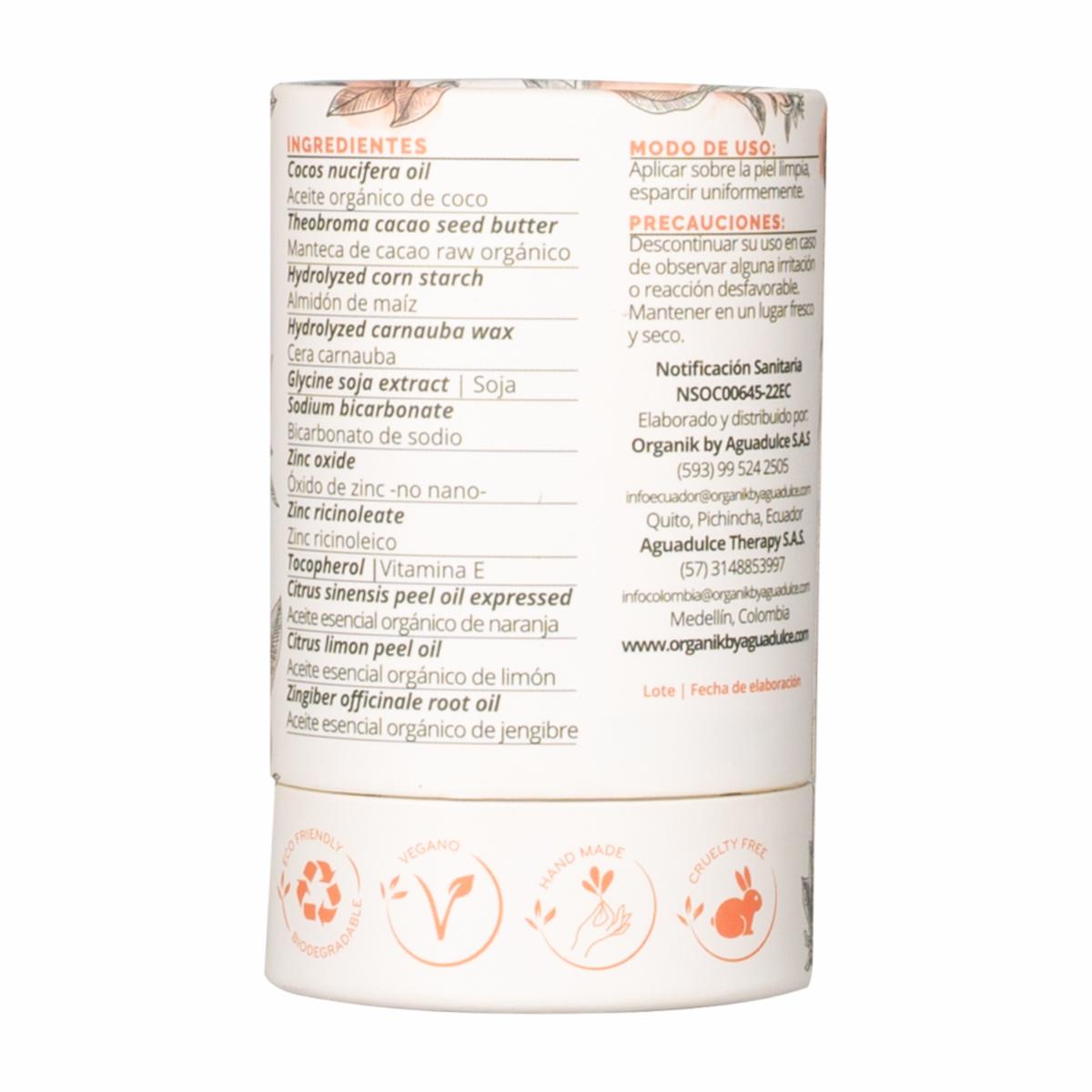 Desodorante En Barra Fragancia Frutal ORGANIK 50 G - Imagen 3